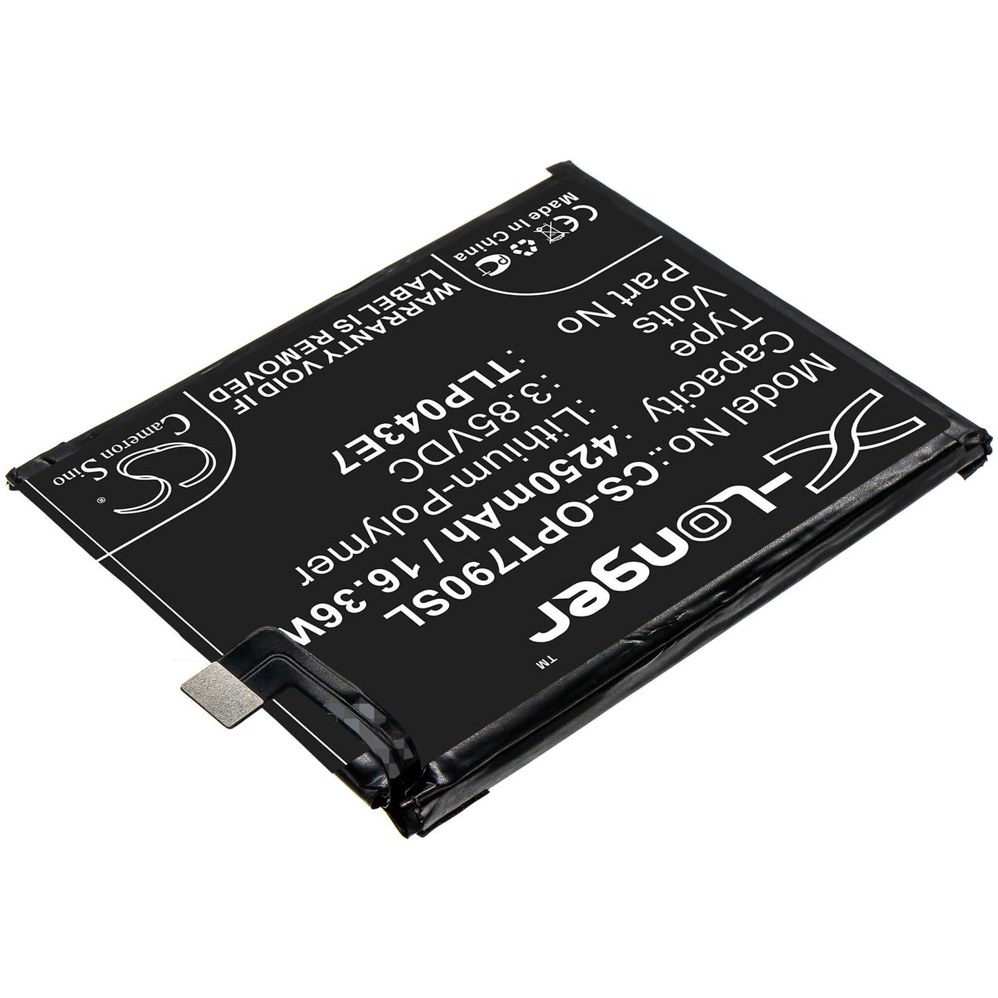 3.85V, 4250mAh, Li-Polymer Battery fits T-mobile, Revvl 5g, 16.3625Wh