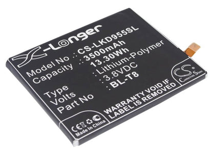 3.8V, 3500mAh, Li-Polymer Battery fits Lg, Chameleon, D950, 13.3Wh