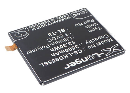 3.8V, 3500mAh, Li-Polymer Battery fits Lg, Chameleon, D950, 13.3Wh