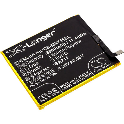 3.8V, 3000mAh, Li-Polymer Battery fits Meilan, M6, M6 Dual Sim, 11.4Wh