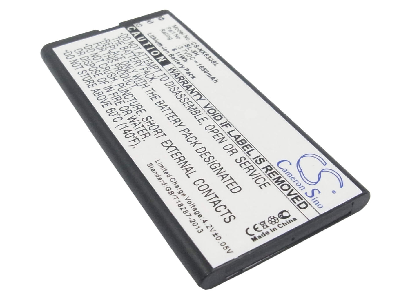 3.7V, 1650mAh, Li-ion Battery fits Microsoft, Lumia 630, Lumia 630 Dual Sim, 6.105Wh