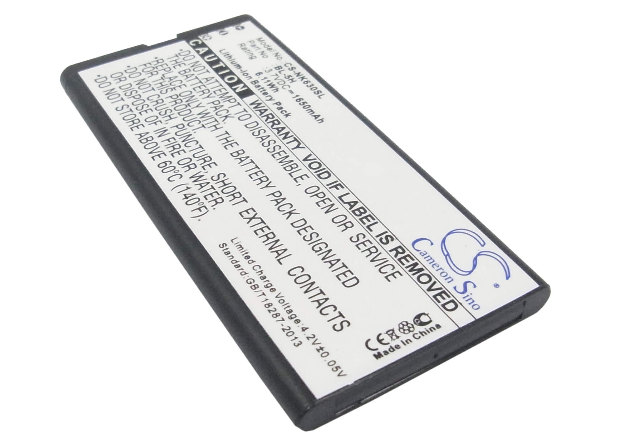 3.7V, 1650mAh, Li-ion Battery fits Microsoft, Lumia 630, Lumia 630 Dual Sim, 6.105Wh