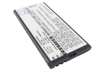 3.7V, 1650mAh, Li-ion Battery fits Nokia, Lumia 630, Lumia 630 Dual Sim, 6.105Wh