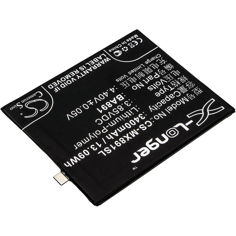 3.85V, 3400mAh, Li-Polymer Battery fits Meizu, 15 Plus, 15 Plus Dual Sim, 13.09Wh