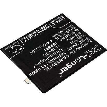 3.85V, 3400mAh, Li-Polymer Battery fits Meizu, 15 Plus, 15 Plus Dual Sim, 13.09Wh