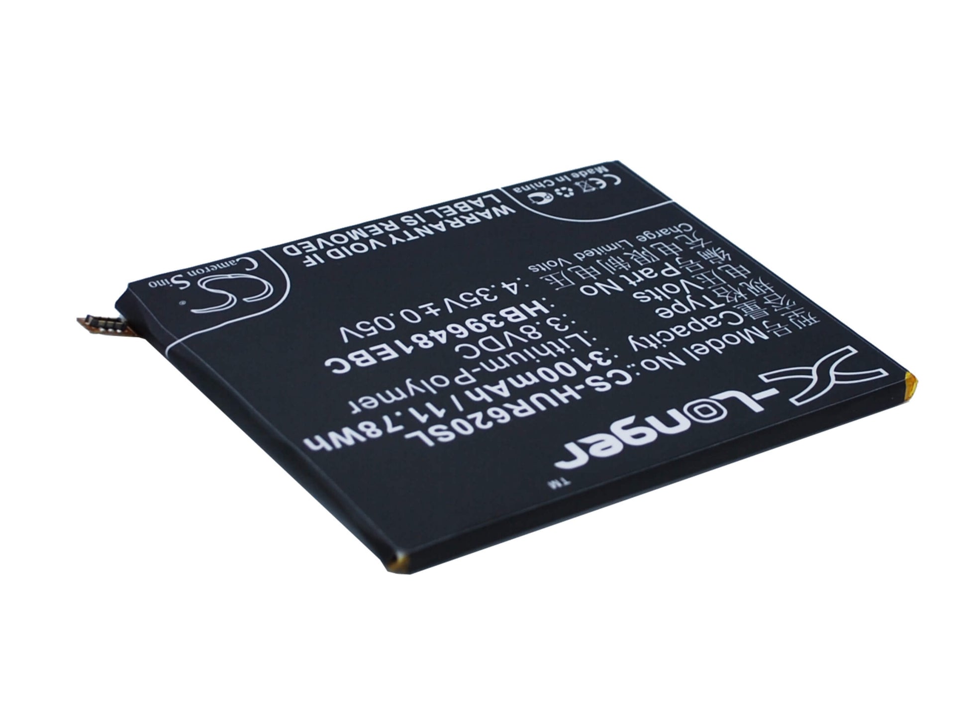 3.8V, 3100mAh, Li-Polymer Battery fits Huawei, Ascend Y6 2, Ascend Y6ii, 11.78Wh