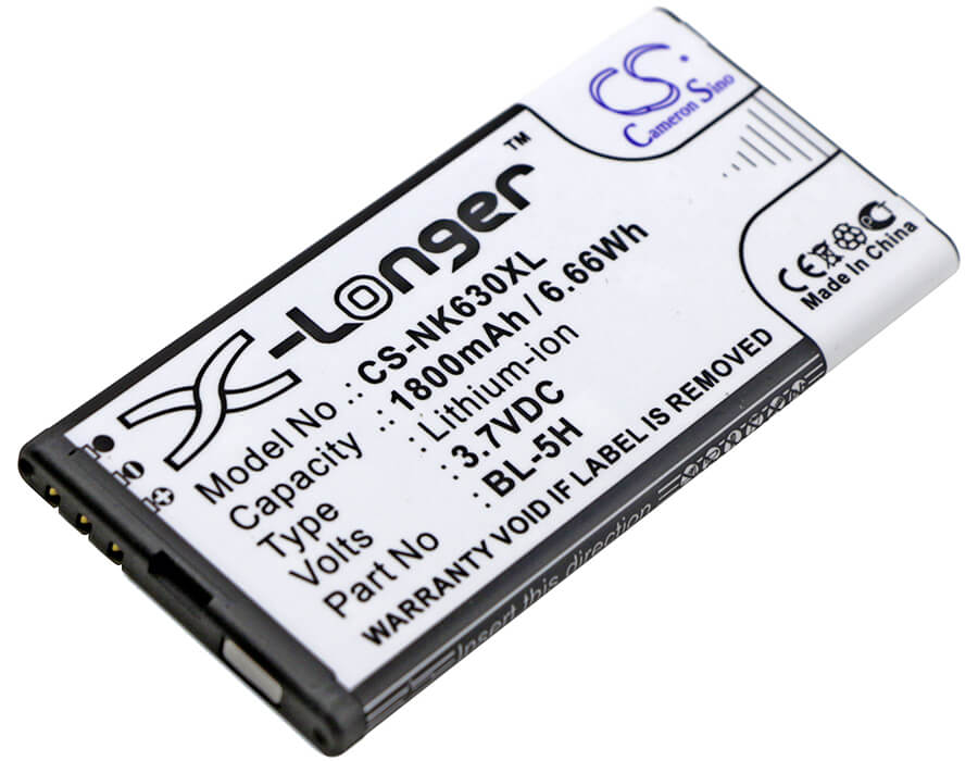 3.7V, 1800mAh, Li-ion Battery fits Microsoft, Lumia 630, Lumia 630 Dual Sim, 6.66Wh