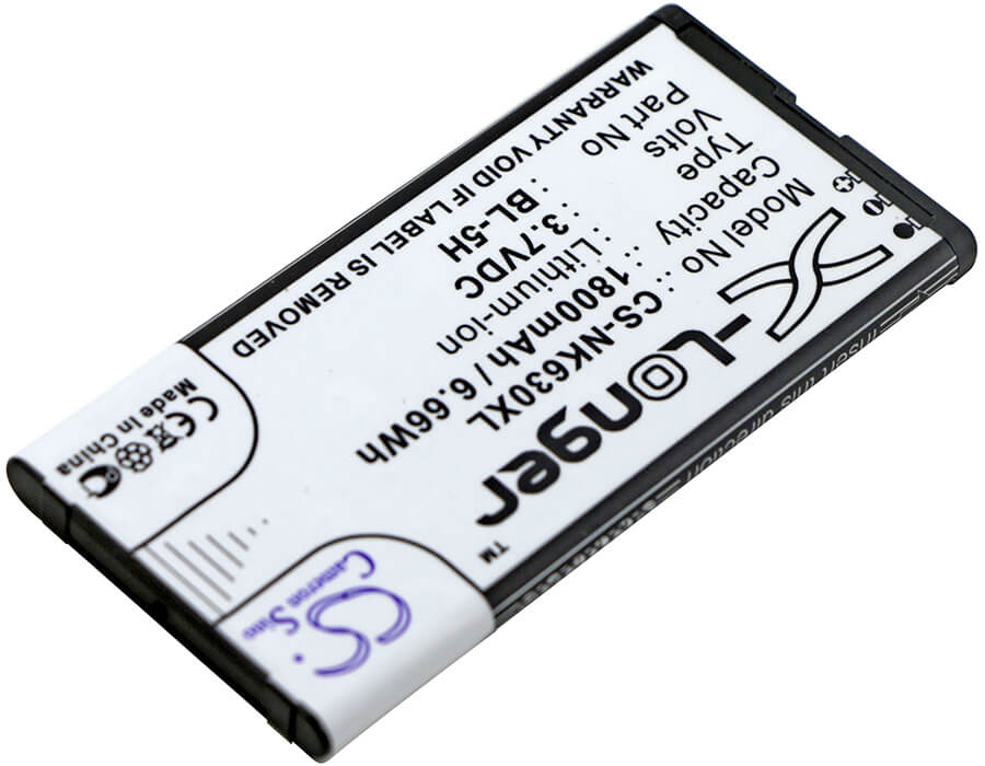 3.7V, 1800mAh, Li-ion Battery fits Microsoft, Lumia 630, Lumia 630 Dual Sim, 6.66Wh