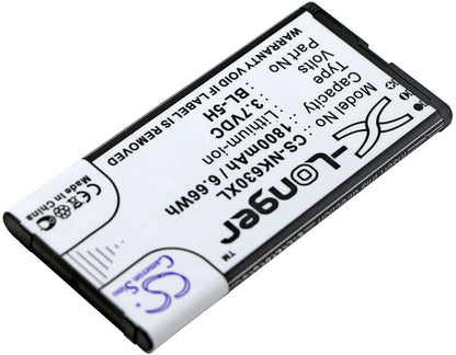 3.7V, 1800mAh, Li-ion Battery fits Nokia, Lumia 630, Lumia 630 Dual Sim, 6.66Wh