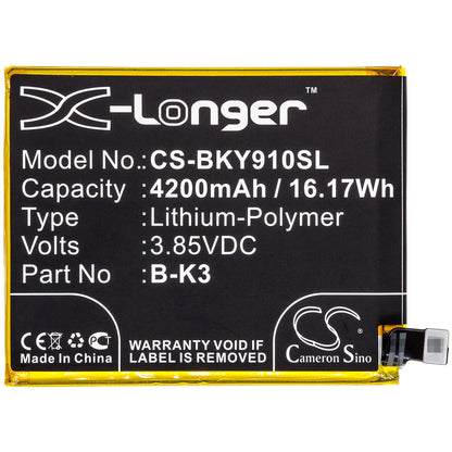 3.85V, 4200mAh, Li-Polymer Battery fits Vivo, V1945a, V1945t, 16.17Wh