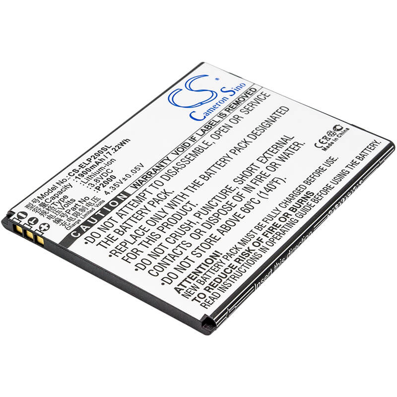 3.8V, 1900mAh, Li-ion Battery fits Elephone, P2000, P2000c, 7.22Wh