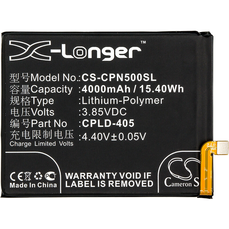 3.85V, 4000mAh, Li-Polymer Battery fits Coolpad, Note 5, Note 5 Td-lte, 15.4Wh