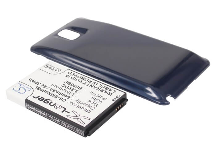 Blue, 3.8V, 6400mAh, Li-ion Battery fits Samsung, Galaxy Note 3, Galaxy Note Iii, 24.32Wh