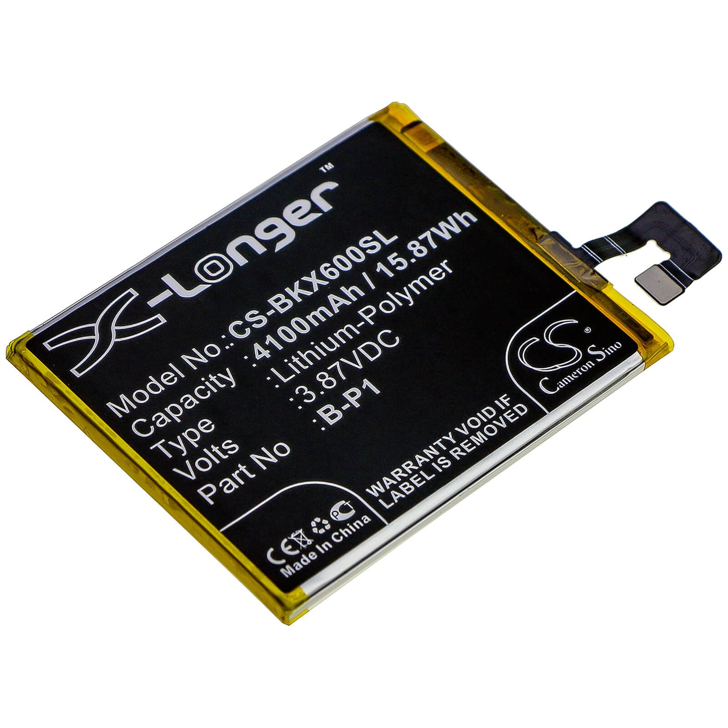 3.87V, 4100mAh, Li-Polymer Battery fits Vivo, V2047, V2047a, 15.867Wh
