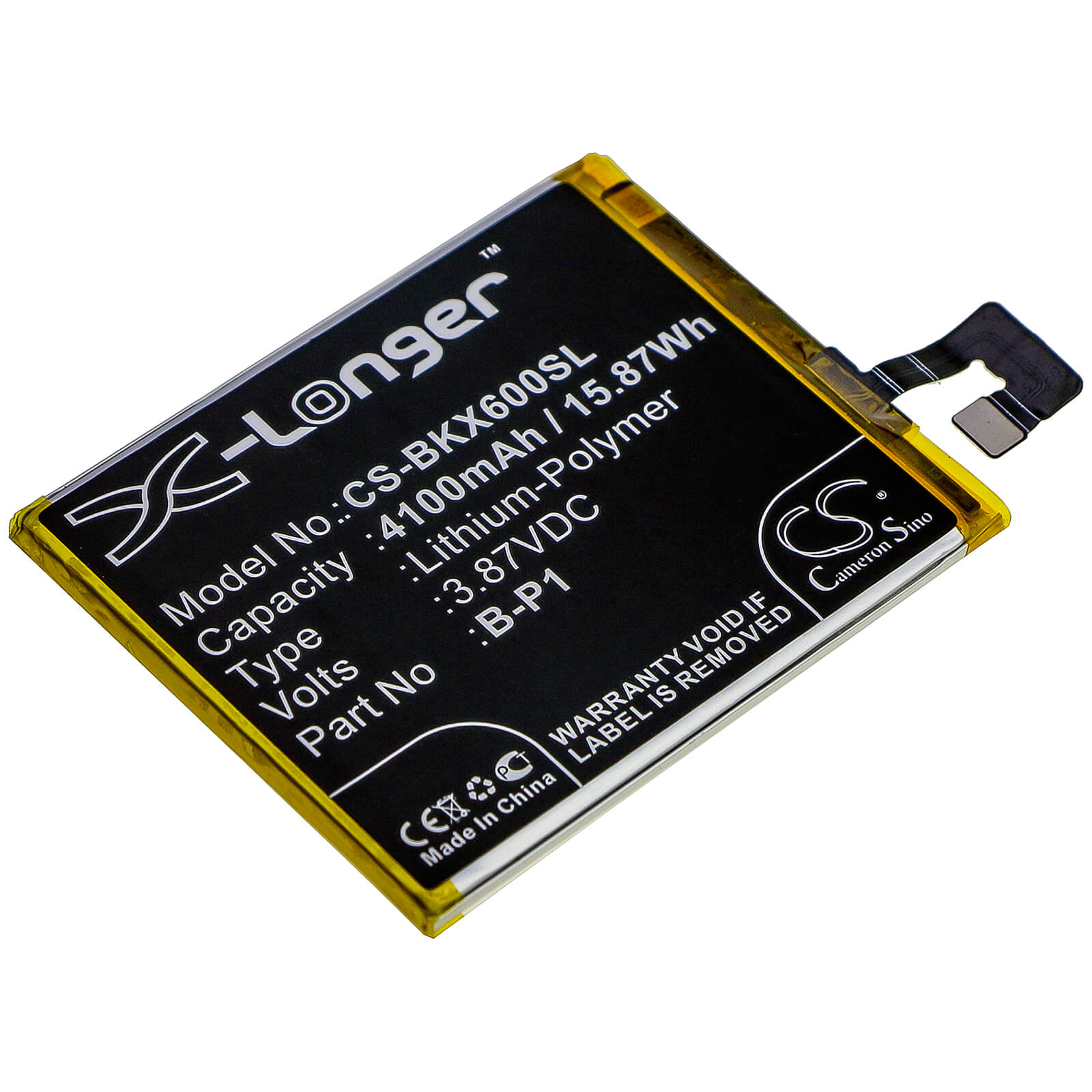 3.87V, 4100mAh, Li-Polymer Battery fits Vivo, V2047, V2047a, 15.867Wh