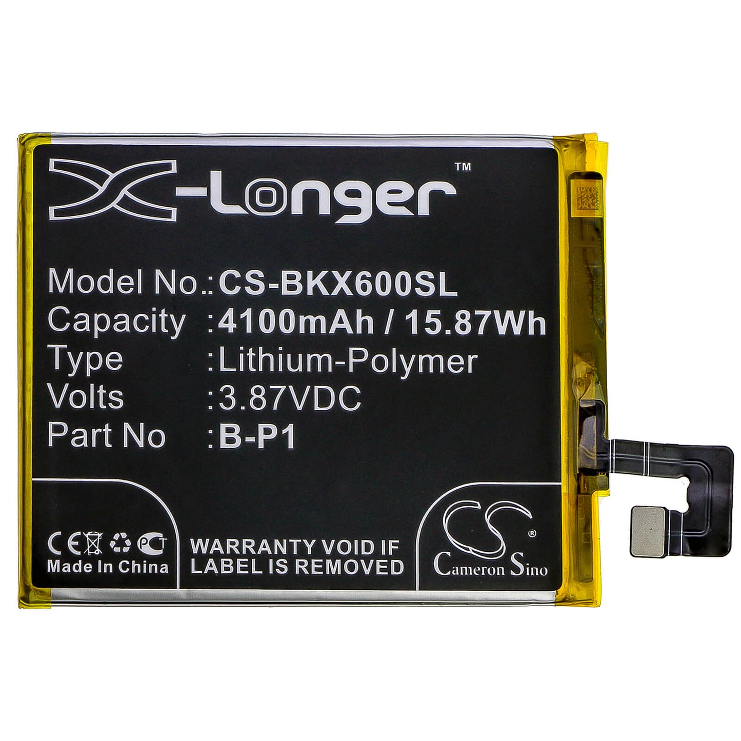 3.87V, 4100mAh, Li-Polymer Battery fits Vivo, V2047, V2047a, 15.867Wh