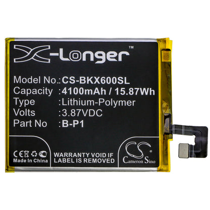 3.87V, 4100mAh, Li-Polymer Battery fits Vivo, V2047, V2047a, 15.867Wh