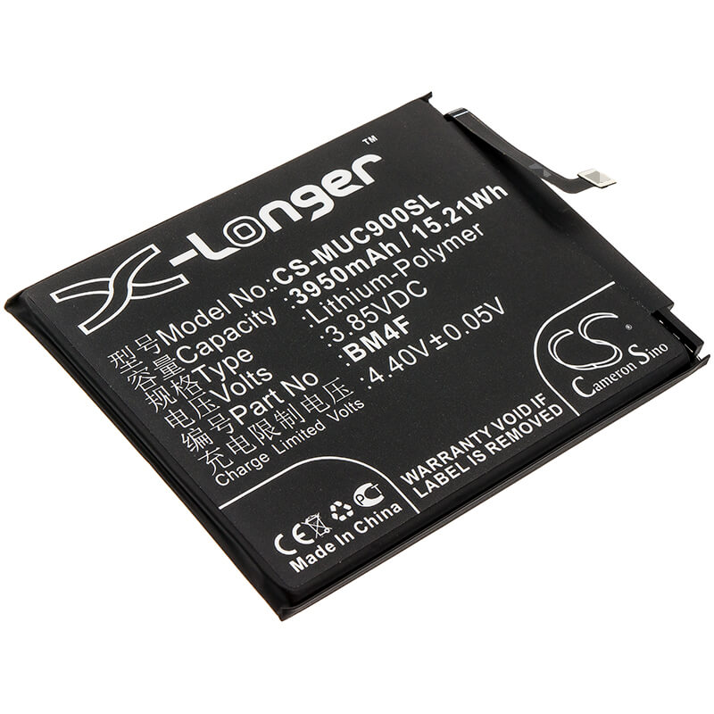 3.85V, 3950mAh, Li-Polymer Battery fits Xiaomi, M1906f9sc, Mi Cc9e, 15.2075Wh