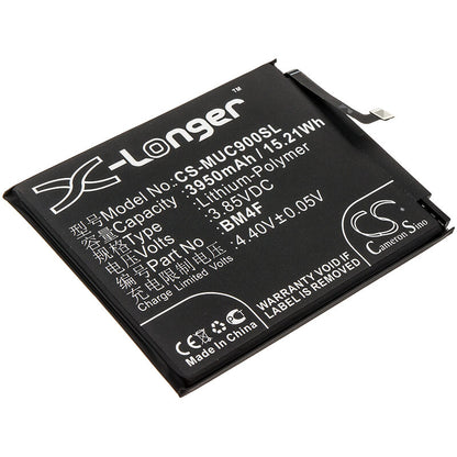 3.85V, 3950mAh, Li-Polymer Battery fits Xiaomi, M1906f9sc, Mi Cc9e, 15.2075Wh