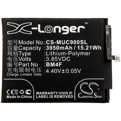 3.85V, 3950mAh, Li-Polymer Battery fits Xiaomi, M1906f9sc, Mi Cc9e, 15.2075Wh