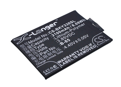 3.85V, 2100mAh, Li-Polymer Battery fits Bbk, Vivo Y33, Vivo Y33l, 8.085Wh