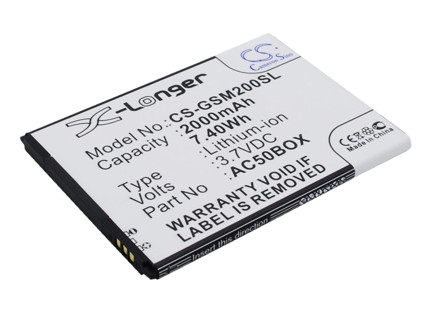 3.7V, 2000mAh, Li-ion Battery fits Arcmoile, Velocity, 7.4Wh