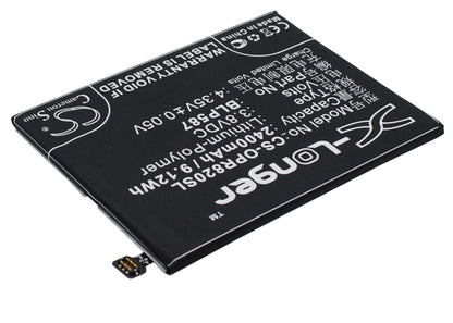 3.8V, 2400mAh, Li-Polymer Battery fits Oppo, R1c, R8200, 9.12Wh