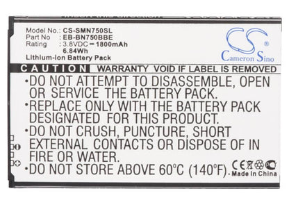 3.8V, 1800mAh, Li-ion Battery fits Samsung, Galaxy Note 3 Mini, Galaxy Note 3 Neo, 6.84Wh