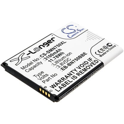 CS-SMN750XL, Mobile, Smartphone 3.8V, 3100mAh, Li-ion Battery fits Samsung, Galaxy Note 3 Mini, Galaxy Note 3 Neo, 11.78Wh