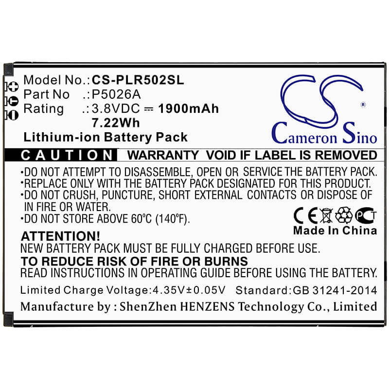 3.8V, 1900mAh, Li-ion Battery fits Polaroid, Cosmo L, 7.22Wh