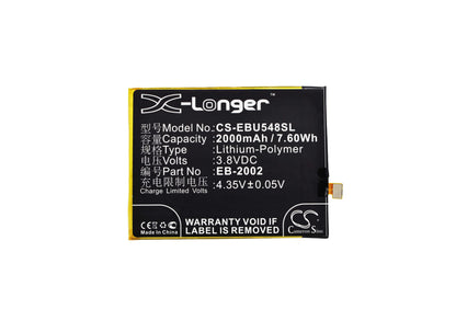 3.8V, 2000mAh, Li-Polymer Battery fits Ebest, U5482, 7.6Wh