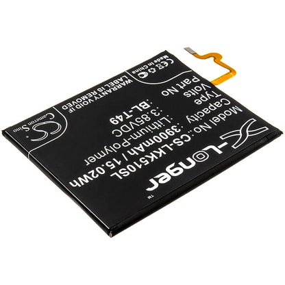 3.85V, 3900mAh, Li-Polymer Battery fits Lg, K510, K51s, 15.015Wh