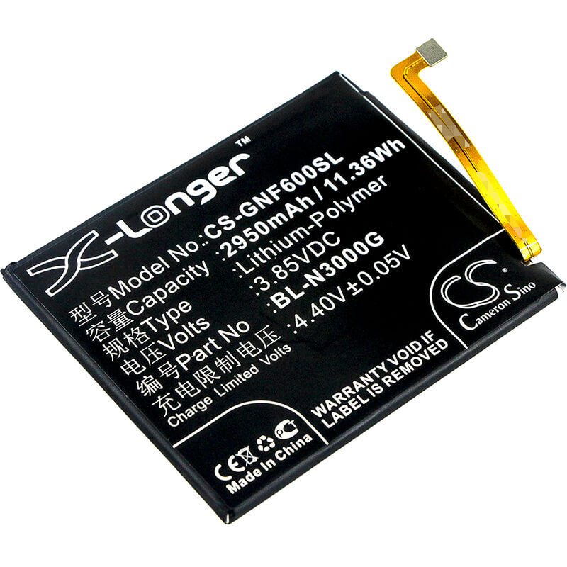 3.85V, 2950mAh, Li-Polymer Battery fits Gionee, F6, F6l, 11.3575Wh