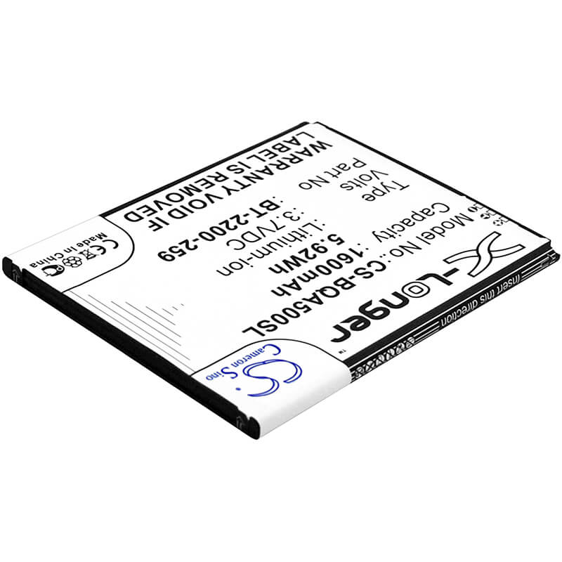 3.7V, 1600mAh, Li-ion Battery fits Bq, Aquaris 5.0, 5.92Wh