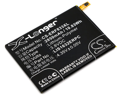3.8V, 2850mAh, Li-Polymer Battery fits Sony Ericsson, F8331, F8332, 10.83Wh