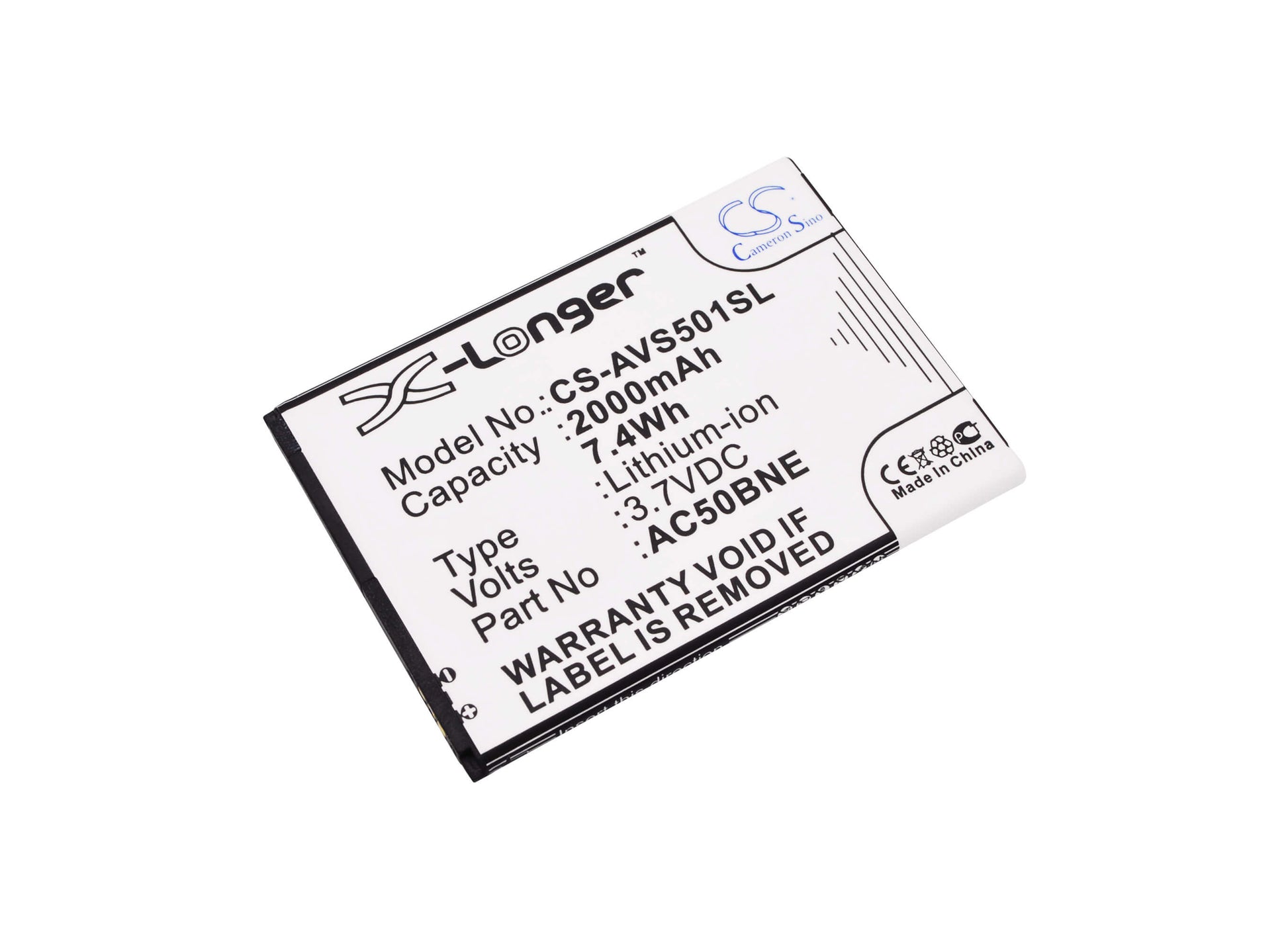 3.7V, 2000mAh, Li-ion Battery fits Archos, 50b Neon, Neon 50b, 7.4Wh