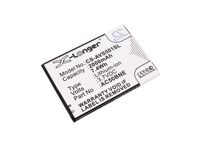 3.7V, 2000mAh, Li-ion Battery fits Archos, 50b Neon, Neon 50b, 7.4Wh