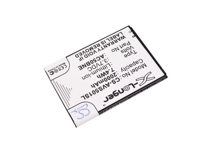 3.7V, 2000mAh, Li-ion Battery fits Archos, 50b Neon, Neon 50b, 7.4Wh