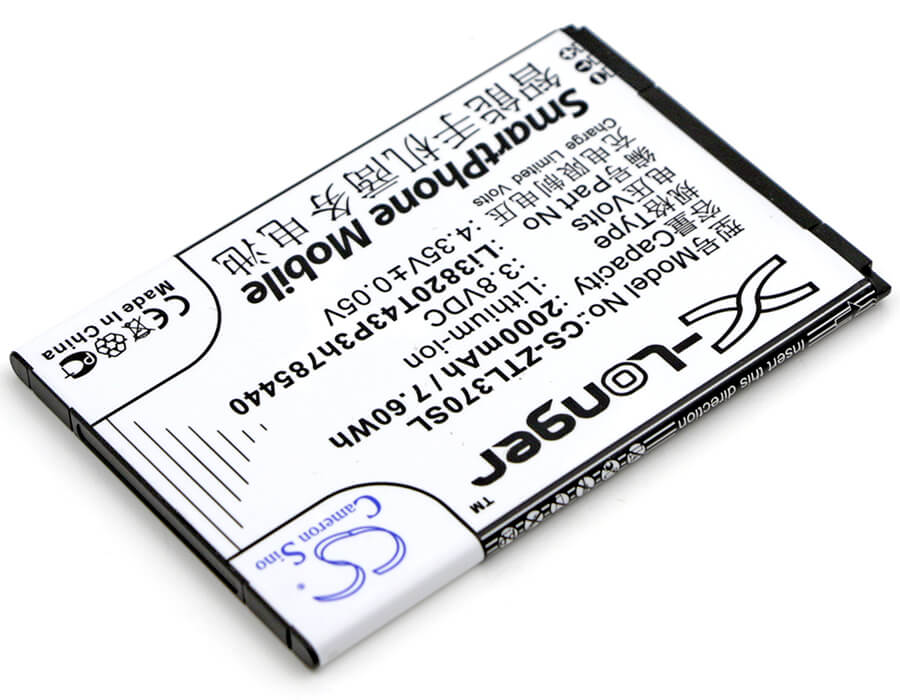 3.8V, 2000mAh, Li-ion Battery fits Zte, Blade L2 Plus, Blade L370, 7.6Wh