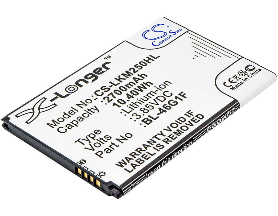 3.85V, 2700mAh, Li-ion Battery fits Lg, Grace, Harmony, 10.395Wh