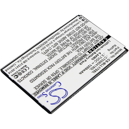 3.7V, 1200mAh, Li-ion Battery fits Blu, L170i, Life Play 2, 4.44Wh