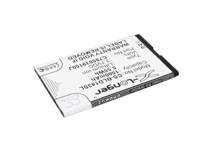 3.7V, 1500mAh, Li-ion Battery fits Blu, D143k, Dash Jr 4.0 K, 5.55Wh