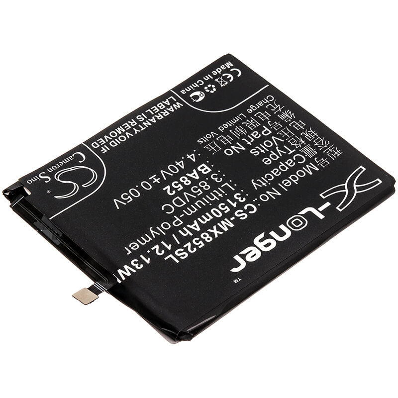3.85V, 3150mAh, Li-Polymer Battery fits Meizu, 16 Global, 16 Global Dual Sim, 12.1275Wh