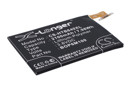 3.8V, 2100mAh, Li-Polymer Battery fits Htc, 0p6b640, 0p8b200, 7.98Wh