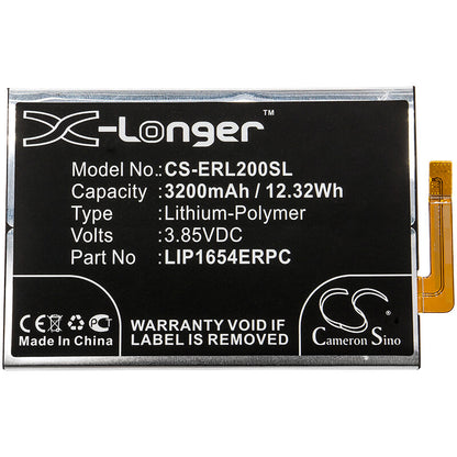 3.85V, 3200mAh, Li-Polymer Battery fits Sony, H3113, H3311, 12.32Wh
