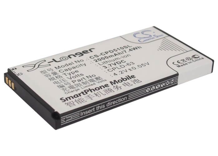 3.7V, 2000mAh, Li-ion Battery fits Coolpad, 2168, D21, 7.4Wh