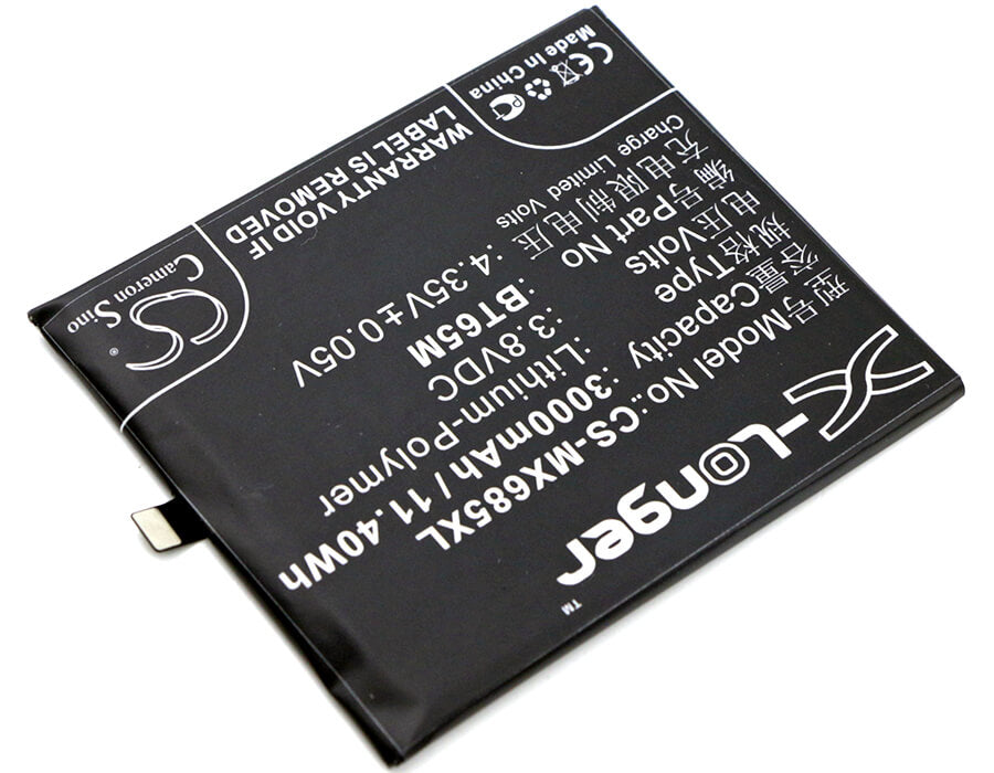 3.8V, 3000mAh, Li-Polymer Battery fits Meizu, M685c, M685q, 11.4Wh