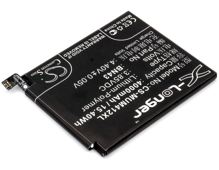 3.85V, 4000mAh, Li-Polymer Battery fits Xiaomi, Note 4x ( China Version ), Redmi Note 4x ( China Version, 15.4Wh