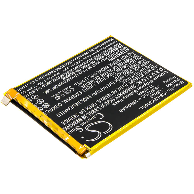 3.85V, 2900mAh, Li-Polymer Battery fits Lenovo, K350t, K5, 11.165Wh