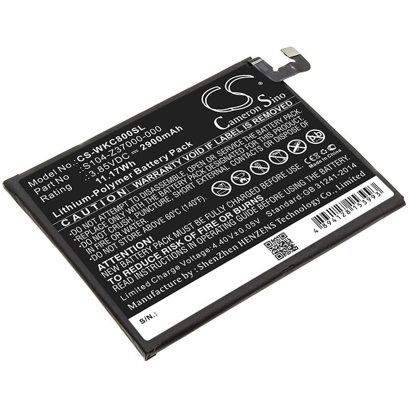 3.85V, 2900mAh, Li-Polymer Battery fits Wiko, C800ae, View 2, 11.165Wh